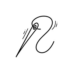 Hand Drawn Needle Illustration. Doodle Vector. Isolated on White Background - EPS 10 Vector