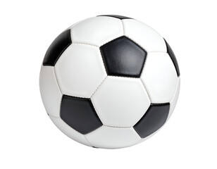 Fototapeta premium Soccer ball with black and white hexagonal pattern. Isolated transparent background