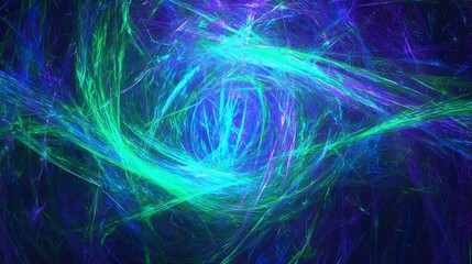 Electric fractal strands swirling through the dark