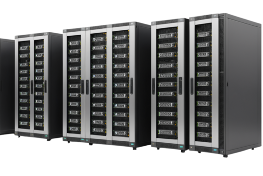 Server rack with servers installation guide