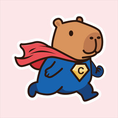 Adorable Capybara Illustration Bundle Costumes Superbara Superman Capybara