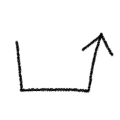 Doodle grunge emphasis arrow vector. Twist line icon, design zigzag, paint curve wave.