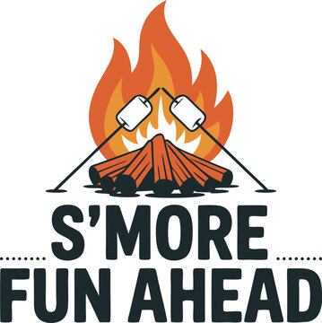  Campfire marshmallow vector, Roasting marshmallows vector