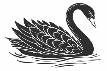 swan silhoette black vector