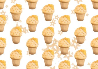 Delicious Mango Ice Cream vector pattern illustration. Perfect for wallpapers, assets, etc.