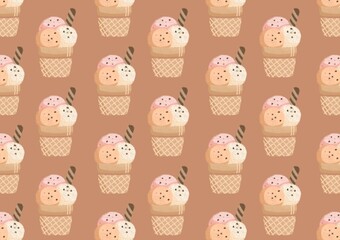 Ice vector pattern illustration with three delicious flavors and colors. Perfect for wallpapers, assets, etc.