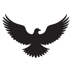 Bird flying Silhouette vector illustration isolated on a white background