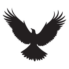 Bird flying Silhouette vector illustration isolated on a white background