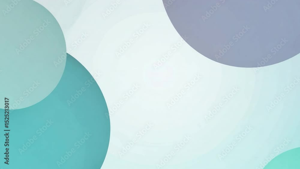 Poster soft and calming abstract background modern design with overlapping circles in teal and gray for ser