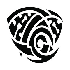 Fluid Black and White Tribal Element
