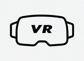 Virtual reality headset icon black outline