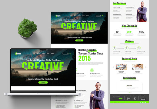 Creative Landing Page UI Design For Design Agencies