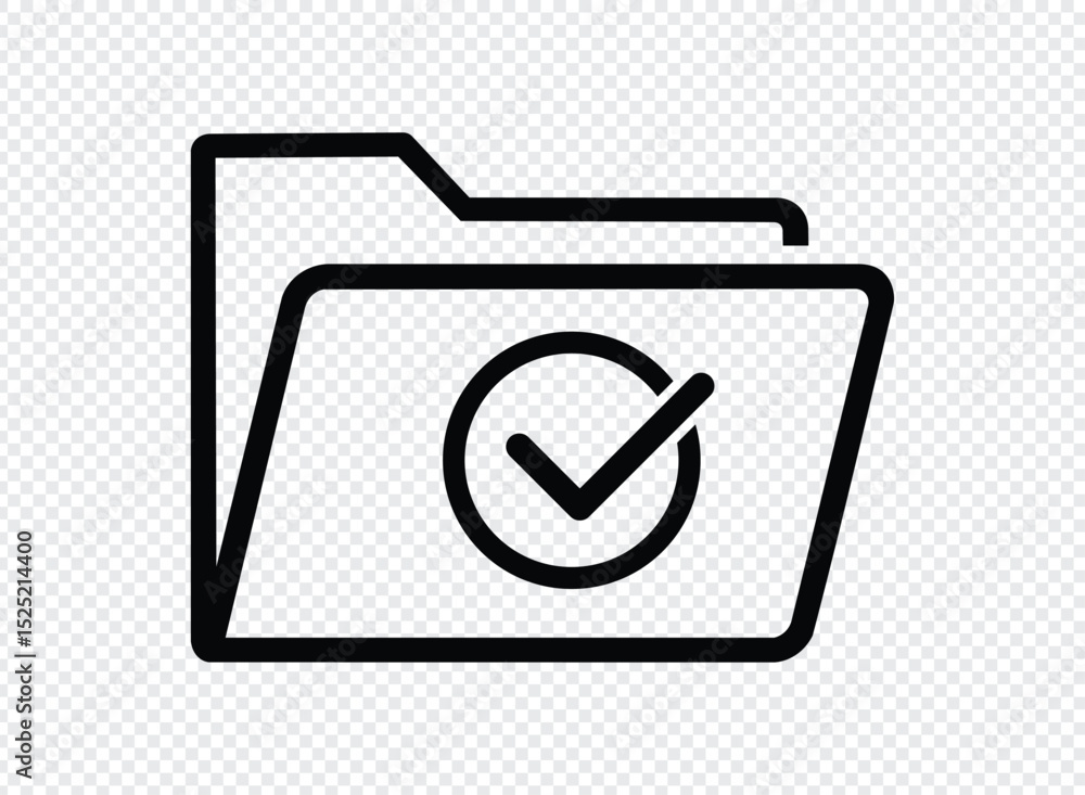 Poster folder icon with check mark completed task