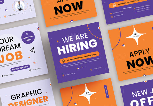 Job Hiring Social Media Post Template Layout