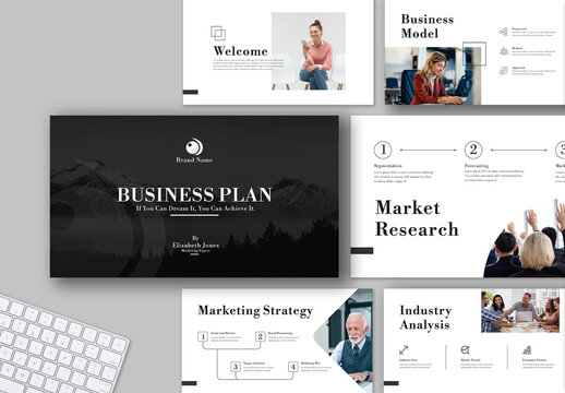 Minimal Business Plan Presentation Template For Corporate Companies