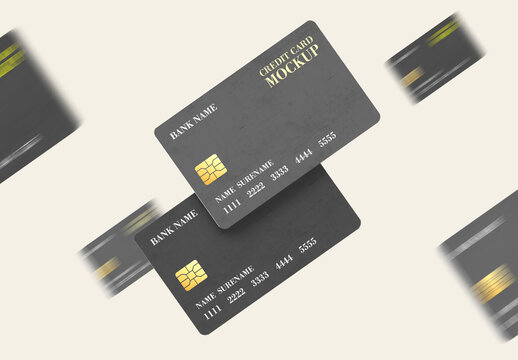 Modern Floating Credit Card Mockup Template