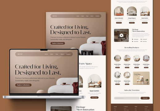 Modern Furniture Ecommerce Landing Page UI Design