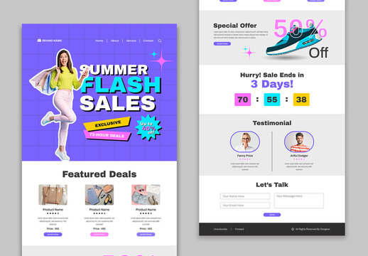 Summer Flash Sales Email Newsletter Layout