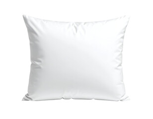 Plain white cushion pillow. Isolated transparent background