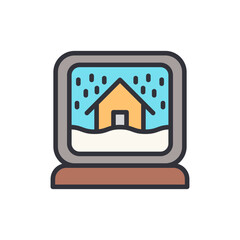 Enchanting Winter Miniature Scene Encased In Crystal Globe Representation