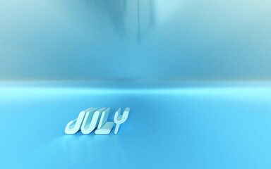 Hello July luxury 3d render illustration minimal design concept