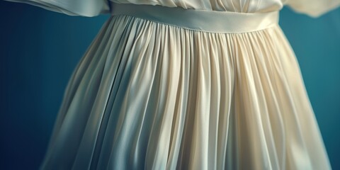 Silk blouse with pleated skirt