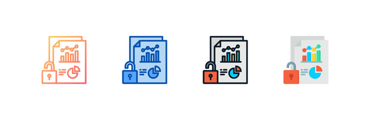 Public Data icon set multiple style collection