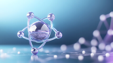 A detailed representation of an atom showcasing its structure and electron orbits, emphasizing the beauty of molecular science.