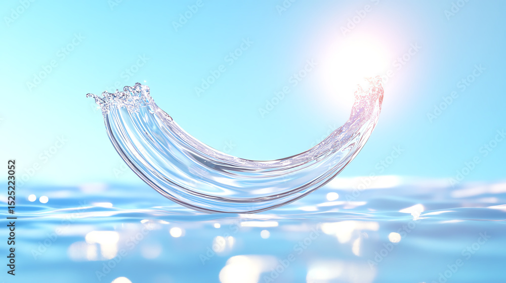 Poster a dynamic splash of water creates an artistic representation of motion amidst a calm blue backdrop, 