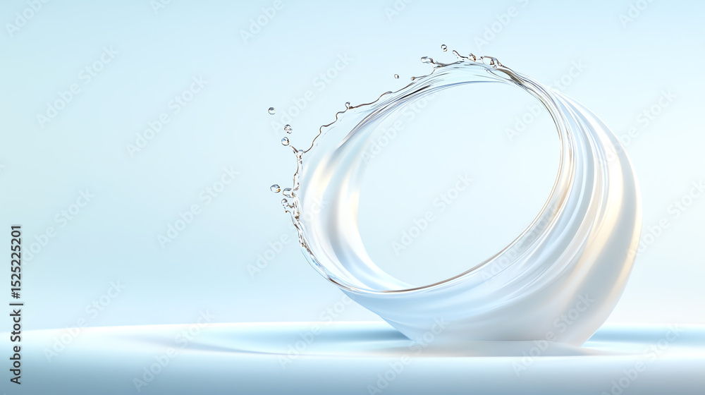Poster a stunning visual of a water splash elegantly captured, symbolizing freshness and vitality in a mini