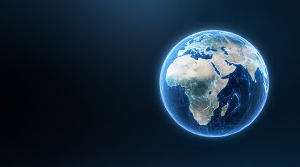 Fototapeta premium A stunning view of Earth showcasing its beautiful continents and oceans against a dark background, emphasizing its natural wonders.