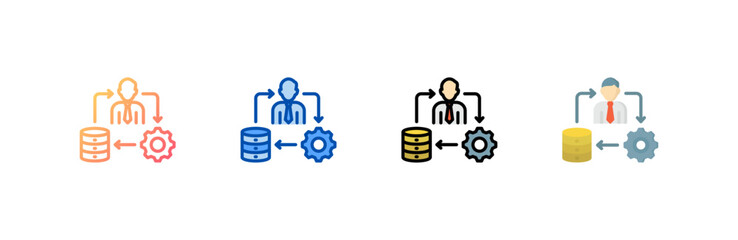 Data Management icon set multiple style collection