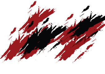 Abstract Vector Black and Red Grunge Brush Stroke Texture Background. illustration vector design.