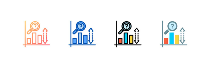 Predictive Chart icon set multiple style collection