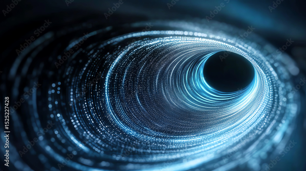 Aufkleber Dynamic visual representation of a digital vortex, symbolizing data flow and technological advancement in the modern world.