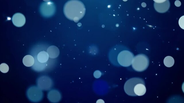 Beautiful Abstract Background with Soft Blue Bokeh Lights and Sparkling Particles, Creating Dreamy and Serene Atmosphere for Design Projects and Tranquil Creative Endeavors.