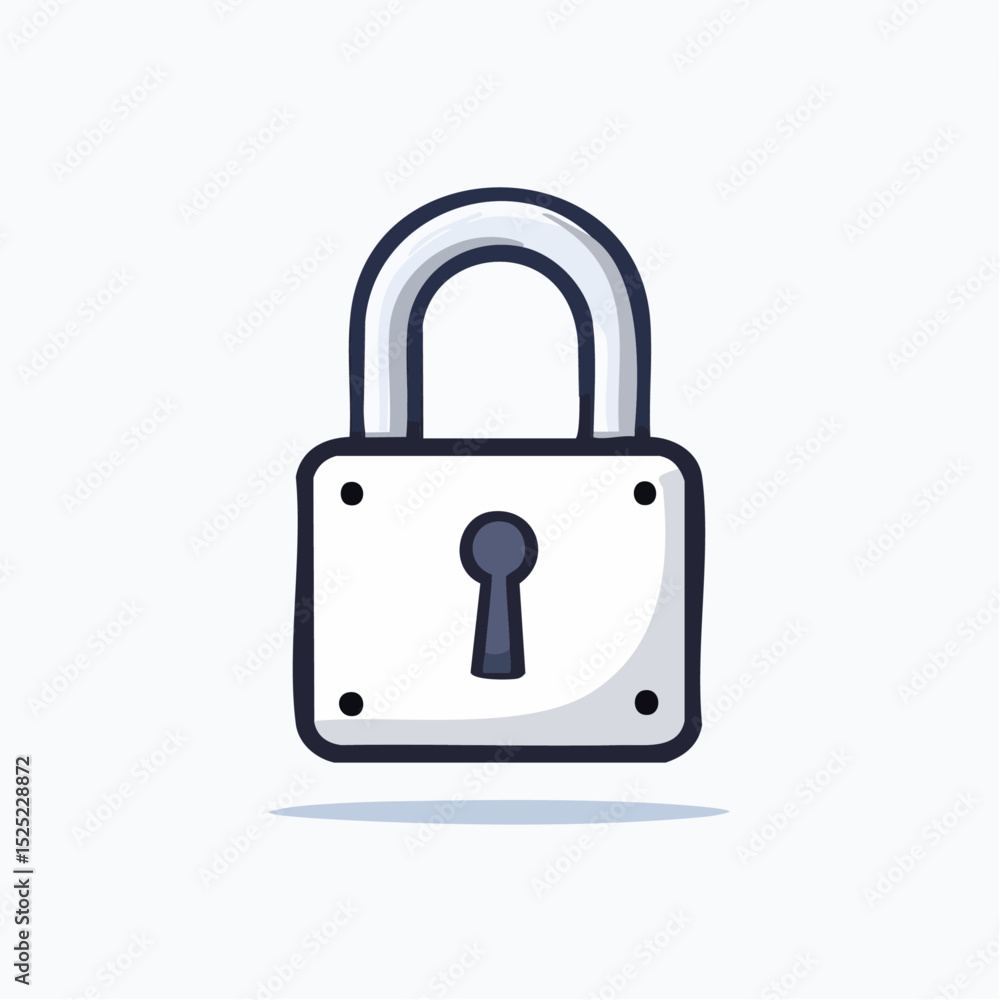 Poster a simple illustration of a secured padlock with a keyhole in a flat design style