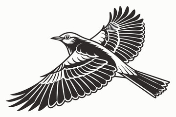 thrush sihouette black vector