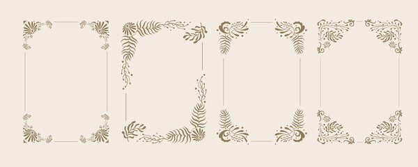 Vintage deco frame and border. Abstract decoration element object