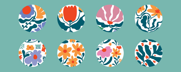 wavy groovy flower element object in naive style