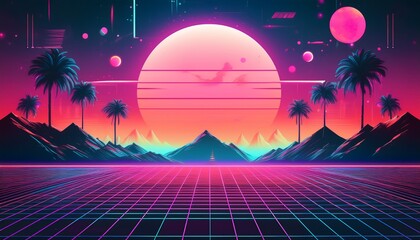 Naklejka premium my kick account id stream panel overlay retrowave synthwave overlay