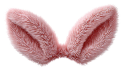 Easter Bunny Ears in Focus: A pair of fluffy, pink rabbit ears, capturing the playful essence of Easter in a close-up shot, evokes a sense of fun, joy, and whimsical cheer.