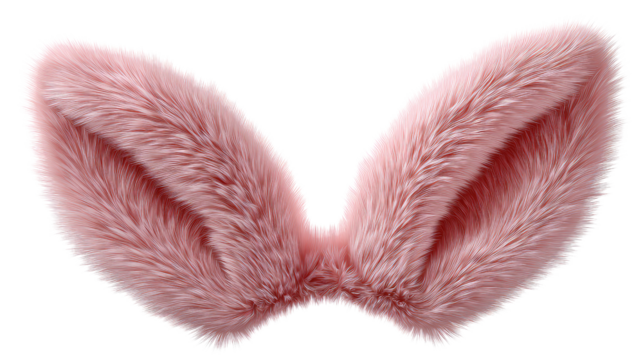 Easter Bunny Ears in Focus: A pair of fluffy, pink rabbit ears, capturing the playful essence of Easter in a close-up shot, evokes a sense of fun, joy, and whimsical cheer.