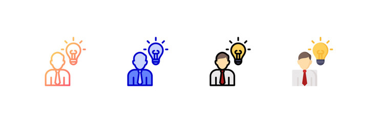 Idea icon set multiple style collection