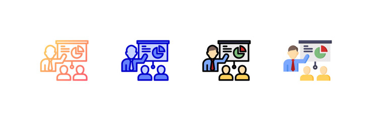 Presentation icon set multiple style collection