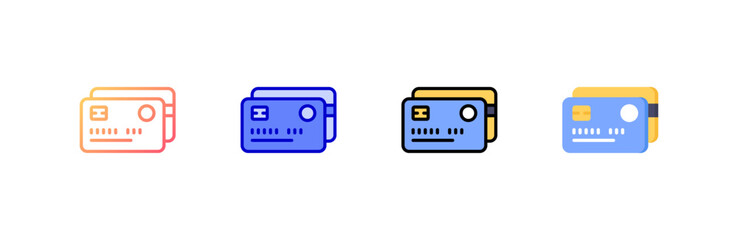 Credit Card icon set multiple style collection