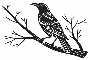 bowerbird sihouette black vector