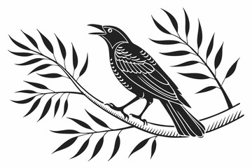 bowerbird sihouette black vector
