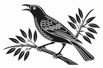 bowerbird sihouette black vector