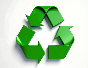 Obraz premium Volumetric Green Recycling Symbol 3D Digital Render for Eco-Friendly Projects